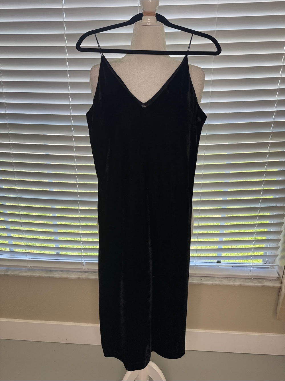 Le Lis Black Velvet Slip Dress